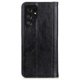 Чoхол до Samsung Galaxy S24 Ultra, Wallet Litchi Leather, чорний