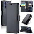 Чохол для Motorola Edge 60 / 60 Fusion, ERBORD Glossy Litchi, гаманець з клапаном, чорний