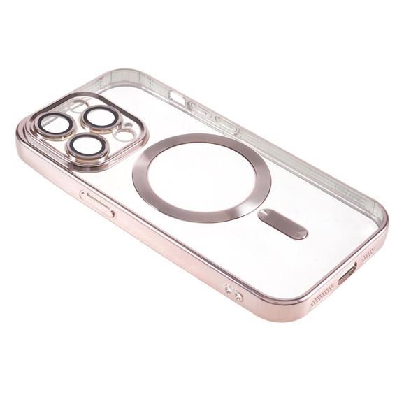 Чехол для iPhone 13 Pro, Electro MagSafe, розовый + стекло для экрана