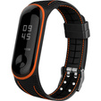 Силиконовый ремешок для Xiaomi Mi Band 5/6/7/7 NFC, Black/Orange