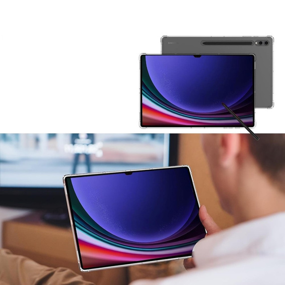 Чохол для Samsung Galaxy Tab S9 FE, з тримачем для стилуса, силіконовий, прозорий