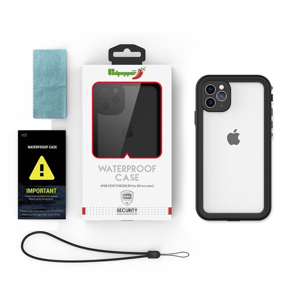 Водонепроницаемый чехол IP68 для iPhone 11 Pro, Redpepper Dot+, чёрный