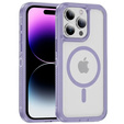 Чохол з рамкою для iPhone 14 Pro, для MagSafe, прозорий / фіолетовий
