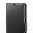 Чохол для Motorola Edge 60 / 60 Fusion, ERBORD Glossy Litchi, гаманець з клапаном, чорний
