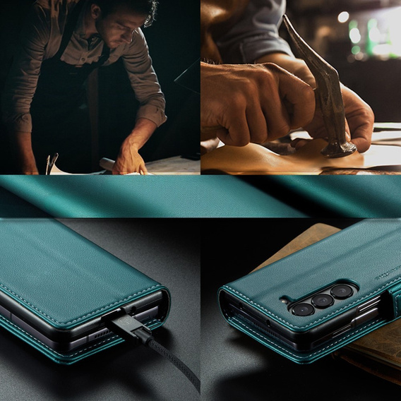 CASE фліп-чохол для Samsung Galaxy Z Fold6 5G, Litchi Wallet, зелений