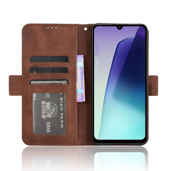 Футляр з клапаном для Xiaomi Redmi 14C / Xiaomi Poco C75, Card Slot, коричневий
