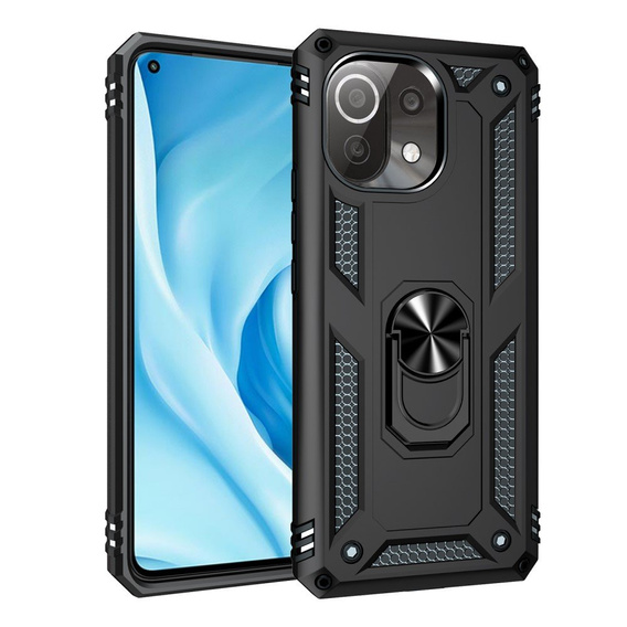 Бронированный Чехол до Xiaomi Mi 11 Lite / Mi 11 Lite 5G / 11 Lite 5G NE, Nox Case Ring, чёрный