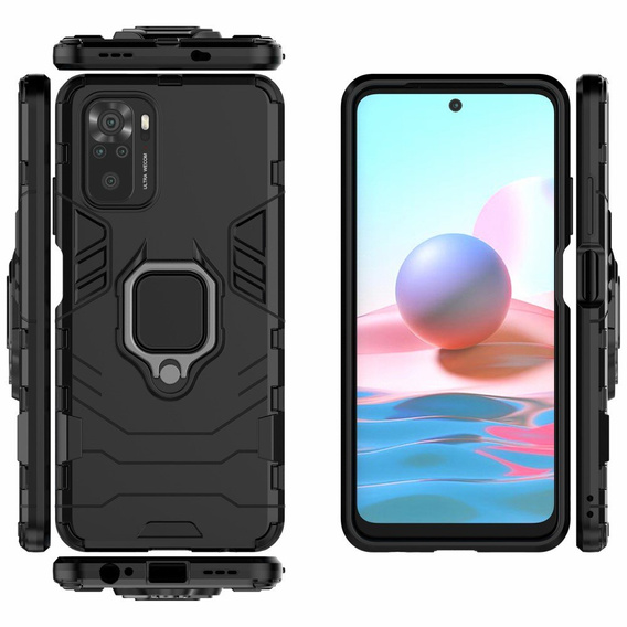 Чoхол до Xiaomi Redmi Note 10/10S, Kickstand Ring, чорний