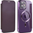 Откидной чехол для iPhone 12, RFID Wallet MagSafe CamShield, фиолетовый