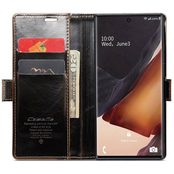 Флип-кейс CASEME для Samsung Galaxy Note 20 Ultra, Waxy Textured, кофе