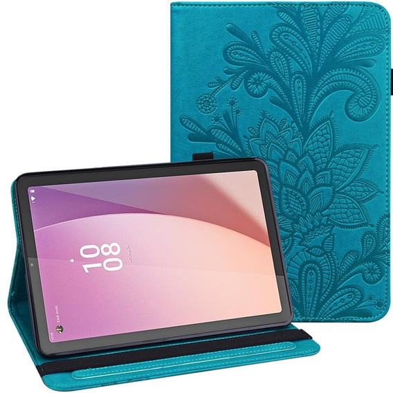 чехол-крышка для Lenovo Tab M9, flower, синий