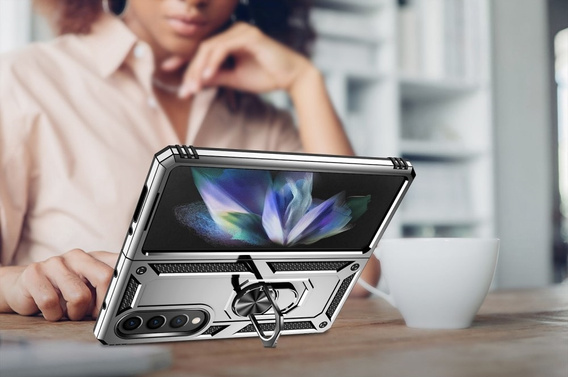 Броньований Чoхол до Samsung Galaxy Z Fold 4 5G, Nox Case Ring, сріблястий