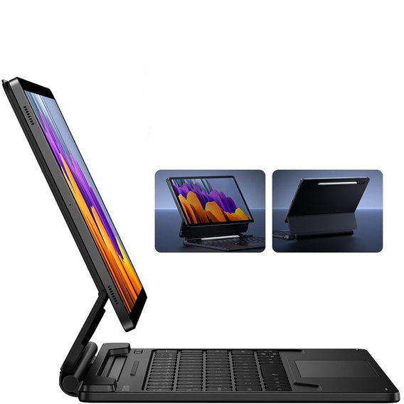 Обкладинка для клавіатури Samsung Galaxy Tab S7 / S8, Dexnor Magnetic Keyboard Touchpad, чорний