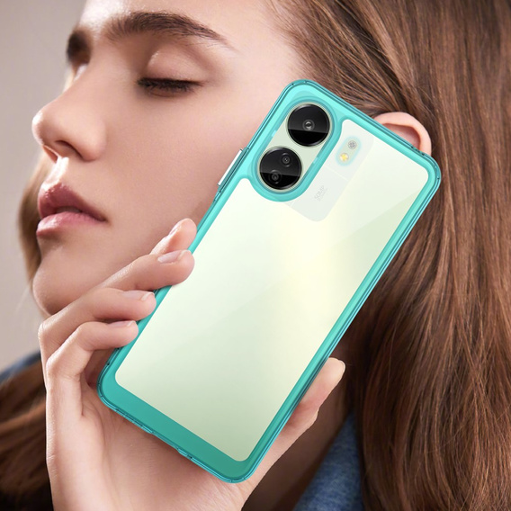 Чoхол до Xiaomi Redmi 13C / Poco C65, Fusion Hybrid, прозорий / синій