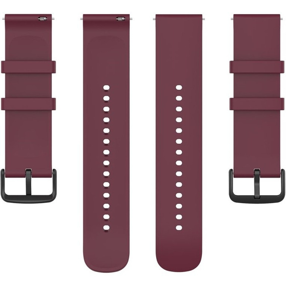 Силиконовый ремешок 20mm, Wine Red/Black Buckle