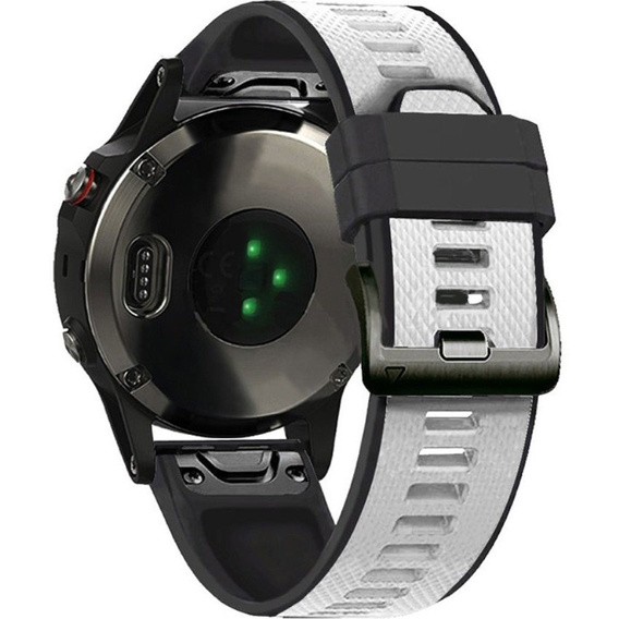Силіконовий ремінець для Garmin Fenix 5/6/7 Forerunner 945/935, White / Black