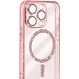 Чохол для iPhone 16 Pro Max, ERBORD Glitter MagSafe, рожевий + Скло для екрану