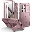 Бронированный чехол для Samsung Galaxy S24 Ultra, Dexnor Full Body (Two Frames), розовый rose gold