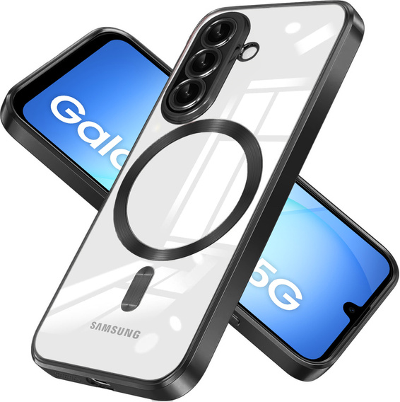 Чехол для Samsung Galaxy A17 5G, Electro MagSafe, прозрачный с черными боками