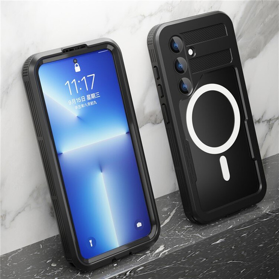 Водонепроницаемый чехол для Samsung Galaxy S24, Redpepper, для MagSafe, чёрный