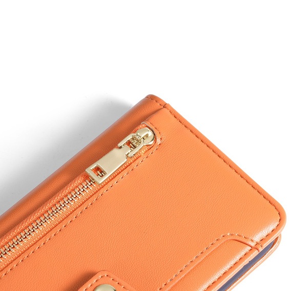 Чохол-книжка для Oppo Reno8 T 4G, Wallet Zipper Pocket, помаранчевий