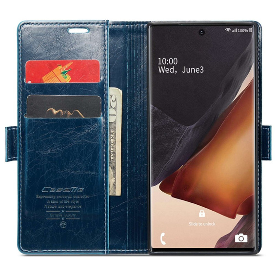 Флип-кейс CASEME для Samsung Galaxy Note 20 Ultra, Waxy Textured, синий