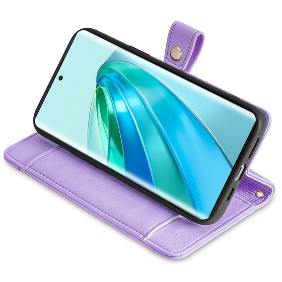 Откидной чехол для Honor Magic5 Lite, Wallet Zipper Pocket, фиолетовый