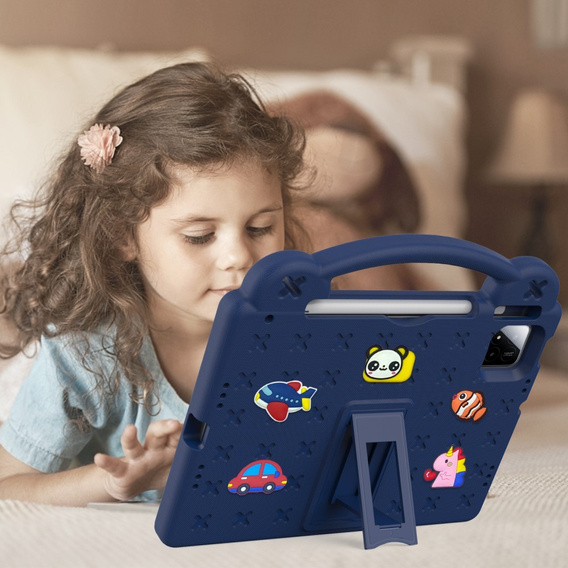 Дитячий чохол для планшета Xiaomi Pad 7 / 7 Pro, Cute Patterns, з підставкою, темно-синій