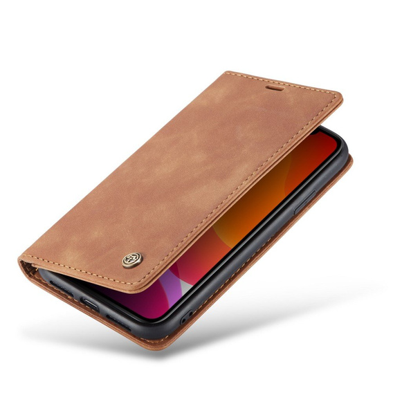 Чехол CASEME для iPhone 11, Leather Wallet Case, коричневый
