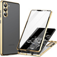 Чохол для Samsung Galaxy S23 Plus, Magnetic Dual Glass, золотий