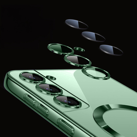 Чохол для Samsung Galaxy S22, Electro MagSafe, зелений + Скло на екран
