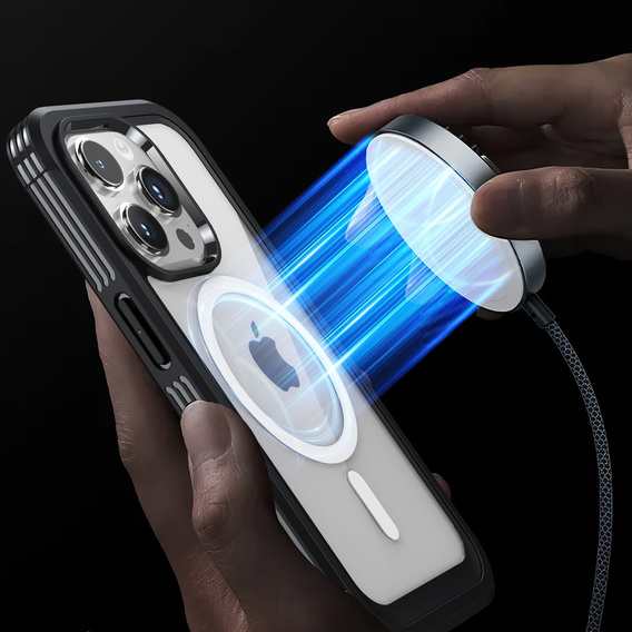 Чехол для iPhone 15 Pro, бронированный Full Protect 360° для MagSafe, стекло экрана, чёрный