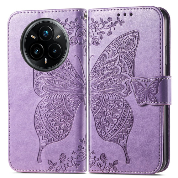 Откидной чехол для Realme 14 Pro 5G, Butterfly, фиолетовый