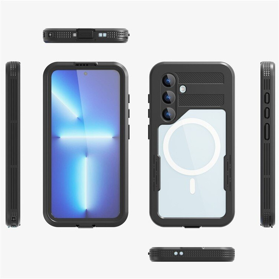 Водонепроницаемый чехол для Samsung Galaxy S24, Redpepper, для MagSafe, чёрный