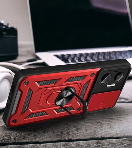 Чехол NOX Camera Slide Xiaomi Poco F7, CamShield Slide, красный