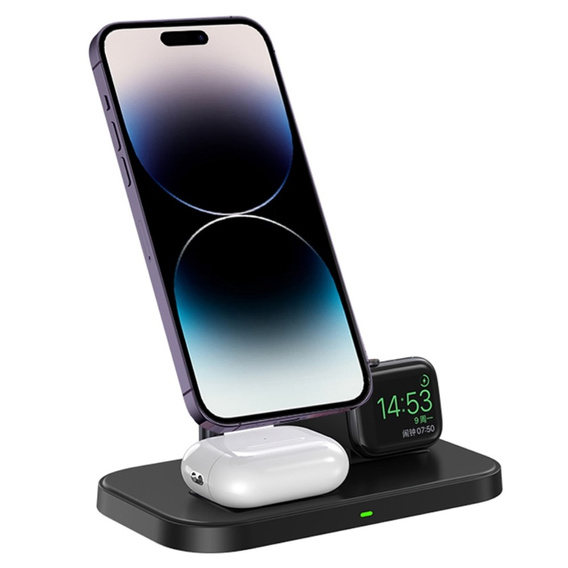 Беспроводное индуктивное зарядное устройство Tech-Protect A12 3 в 1, Black