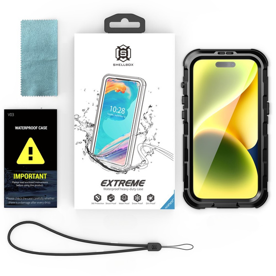 Водонепроникний чохол IP68 для iPhone 15, SHELLBOX MagSafe, чорний