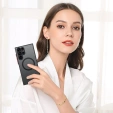 Силіконовий чохол для Samsung Galaxy S25 Ultra, з захистом камери, прозорий / чорний + загартоване скло 9H