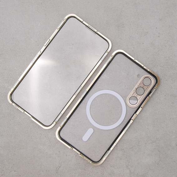 Магнітний чохол Dual Glass MagSafe для Samsung Galaxy S23, золотий