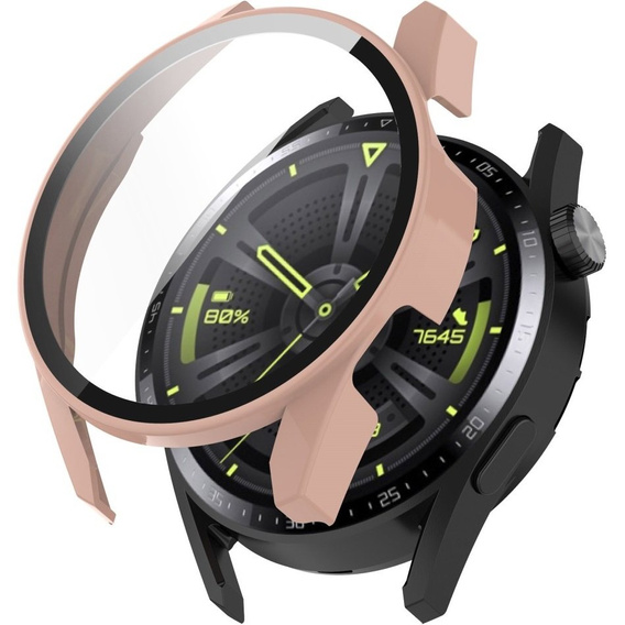 2в1 чехол и защитное стекло для часов Huawei Watch GT 3 46mm, Pink