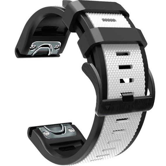 Силіконовий ремінець для Garmin Fenix 5/6/7 Forerunner 945/935, White / Black