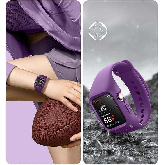 Ремінець + чохол Suritch для Apple Watch 4/5/6/7/8/SE 44/45mm, фіолетовий