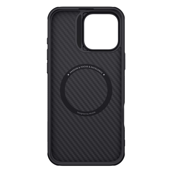 Чохол для iPhone 16 Pro Max, броньований Nillkin, Carbon Fiber, для Magsafe, чорний