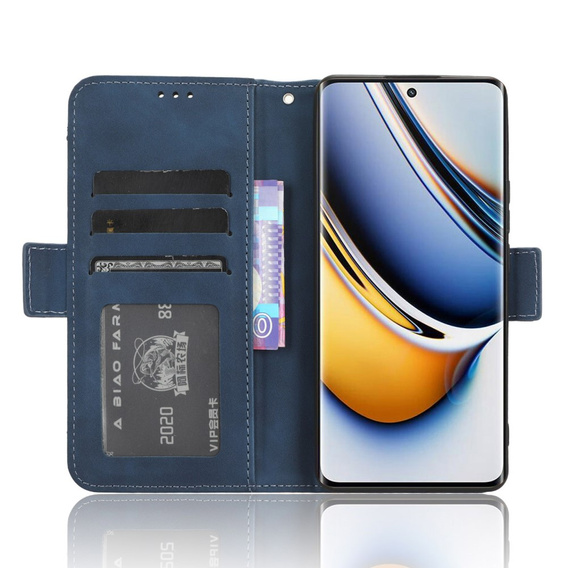 Футляр з клапаном для Realme 11 Pro 5G / Pro+ 5G, Card Slot, темно-синій 