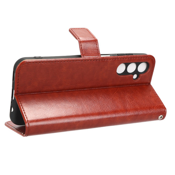 Футляр з клапаном для Samsung Galaxy M34, Crazy Horse Wallet, коричневий