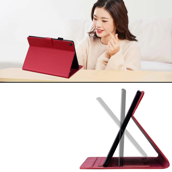 Чехол для Lenovo Tab M10 Plus 10.6 Gen 3, с клапаном, animal, красный