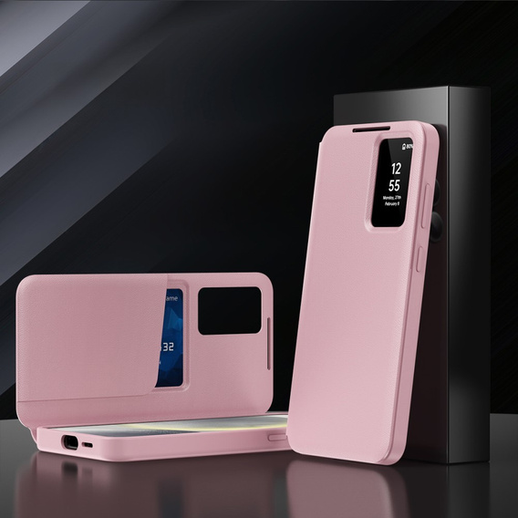 Флип-кейс для Samsung Galaxy S22 Ultra, Smart View Wallet, розовый