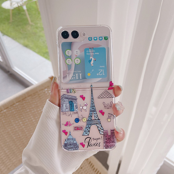 Чехол для Samsung Galaxy Z Flip 5 5G, жесткий корпус, разноцветный Paris