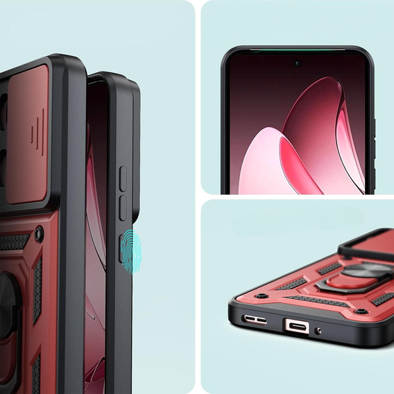 Чохол NOX Camera Slide Oppo Reno 13 Pro, CamShield Slide, червоний