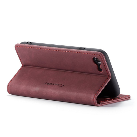 Чехол CASEME для iPhone 7/8/SE 2020/SE 2022, Leather Wallet Case, бордовый